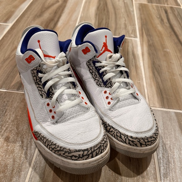 Jordan Other - Nike Air Jordan 3 Retro Knicks Mens Size 10.5 136064-148 Sneaker White Orange